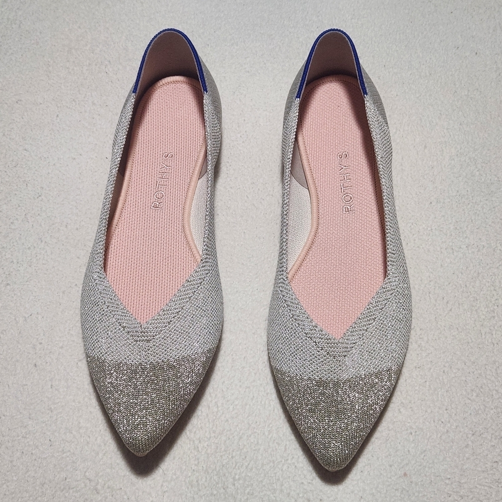 ROTHY'S Silver and Blue Women's Flats Size W9.5